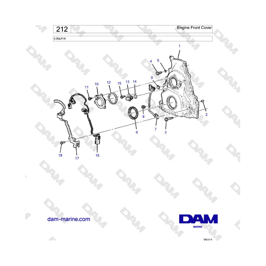 Volvo Penta 3.0GLP-N - Engine Front Cover