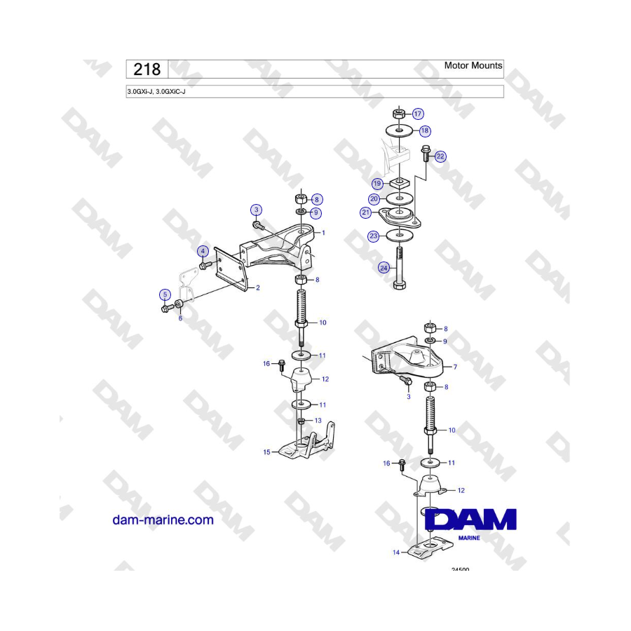 Volvo Penta 3.0GXi-J, 3.0GXiC-J - Motor Mounts 