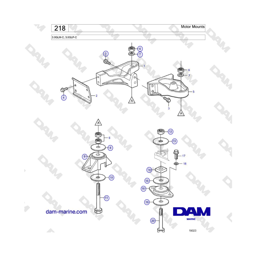 Volvo Penta 3.0GLM-C, 3.0GLP-C - Motor Mounts