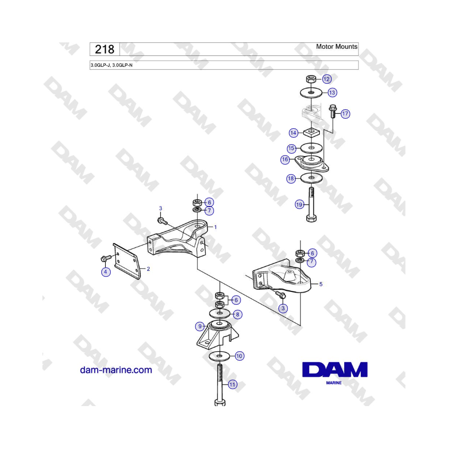 Volvo Penta 3.0GLP-J, 3.0GLP-N - Motor Mounts