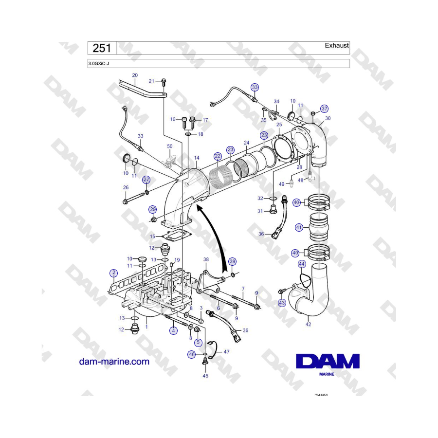 Volvo Penta 3.0GXiC-J - Exhaust