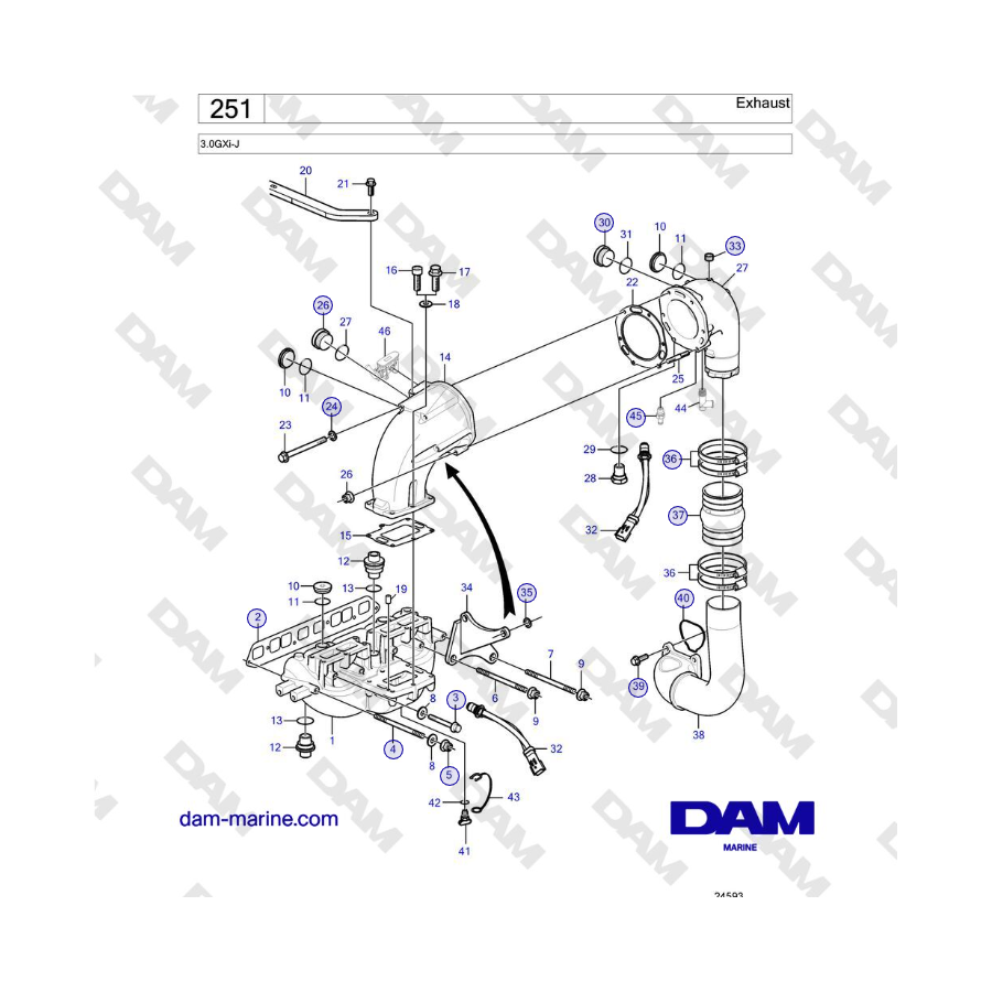 Volvo Penta 3.0GXi-J - Exhaust