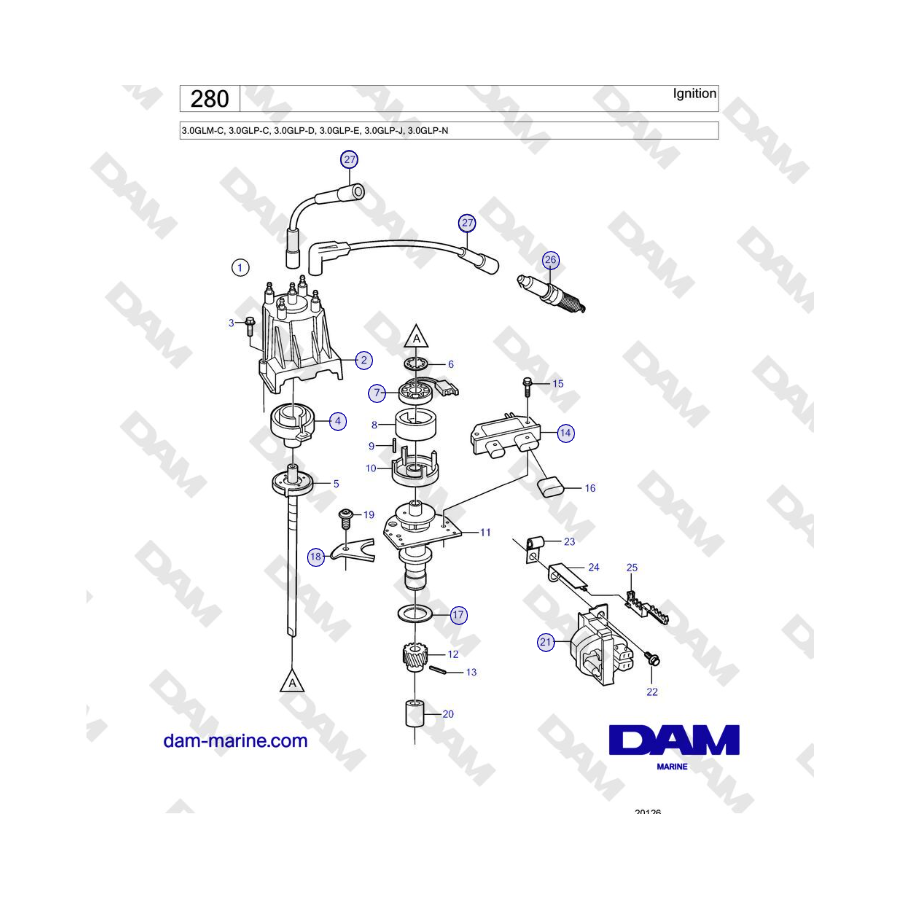 Volvo Penta 3.0GLM-C, 3.0GLP-C, 3.0GLP-D, 3.0GLP-E, 3.0GLP-J, 3.0GLP-N - Ignition