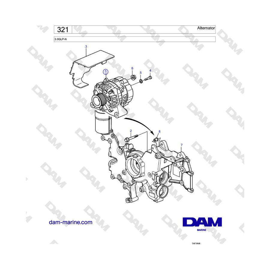Volvo Penta 3.0GLP-N - Alternator
