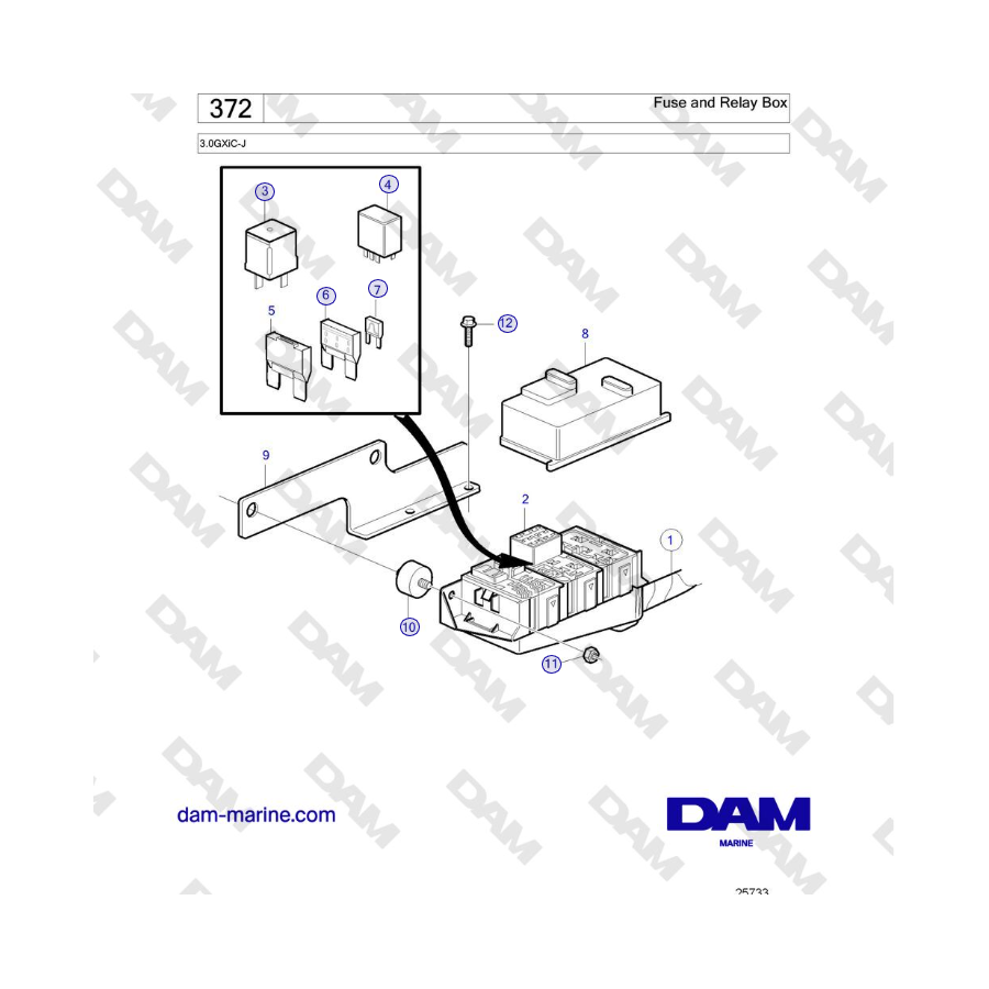 Volvo Penta 3.0GXiC-J - Fuse and Relay Box