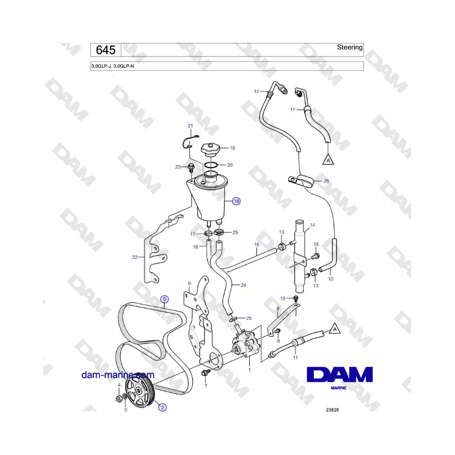 Volvo Penta 3.0GLP-J, 3.0GLP-N - Steering