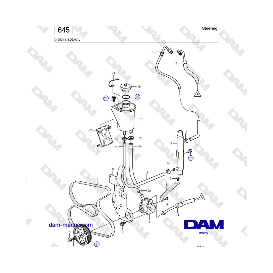 Volvo Penta 3.0GXi-J, 3.0GXiC-J - Steering