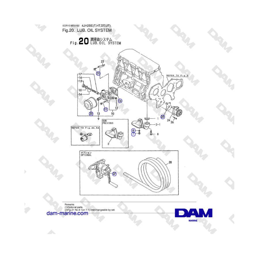 Yanmar 4JH2-DTE, 4JH2-STE, 4JH2-HTE, 4JH2-E - LUB. SISTEMA DE ACEITE