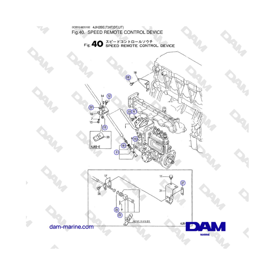 Yanmar 4JH2-DTE, 4JH2-UTE, 4JH2-HTE, 4JH2-E - DISPOSITIVO DE CONTROL REMOTO DE VELOCIDAD