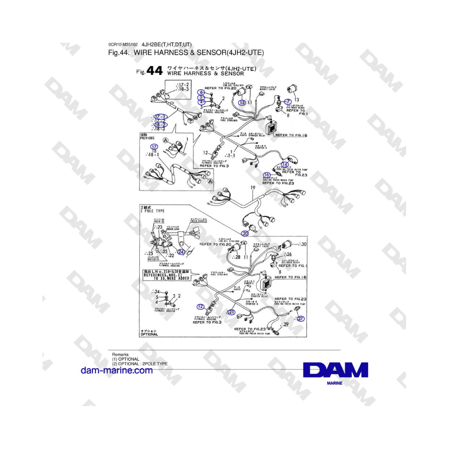 Yanmar 4JH2-UTE - ARNÉS DE CABLES Y SENSOR
