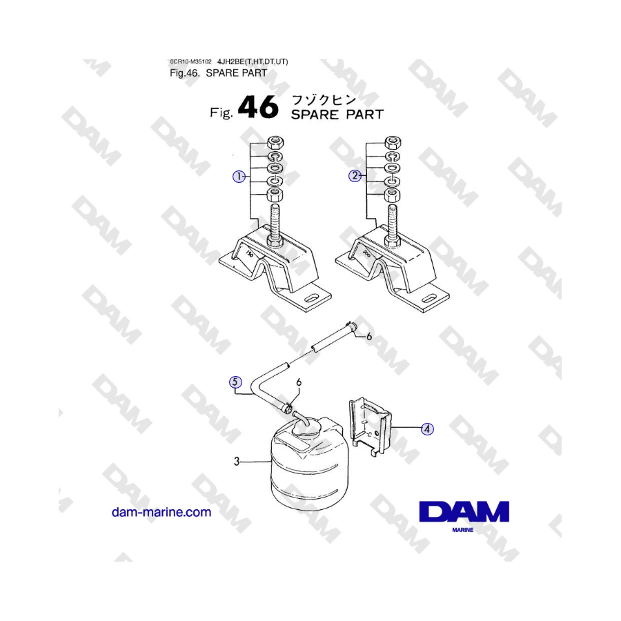 Yanmar 4JH2-DTE, 4JH2-UTE, 4JH2-HTE, 4JH2-E - REPUESTOS