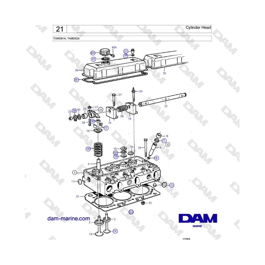 Volvo Penta TAMD61A, TAMD62A - Culata
