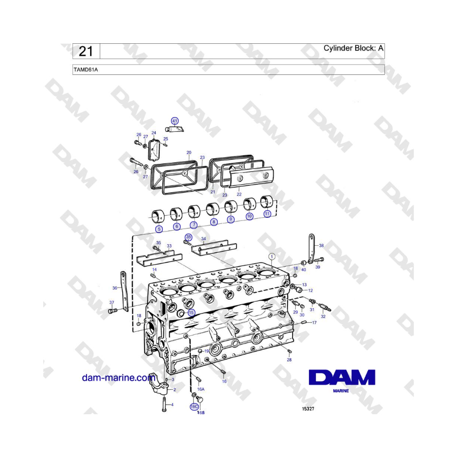 Volvo Penta TAMD61A - Cylinder Block: A