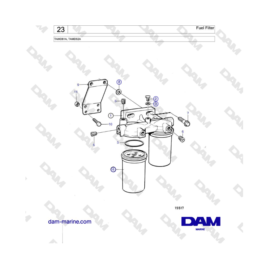 Volvo Penta TAMD61A, TAMD62A - Fuel Filter