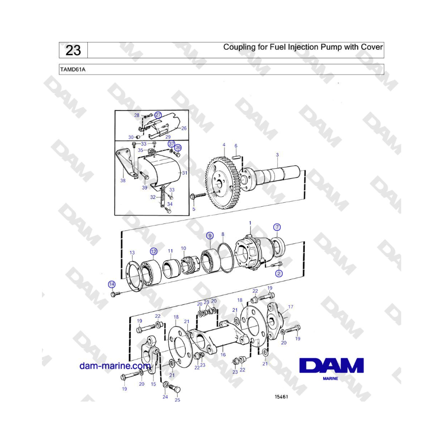 Volvo Penta TAMD61A - Coupling for Fuel Injection Pump with Cover