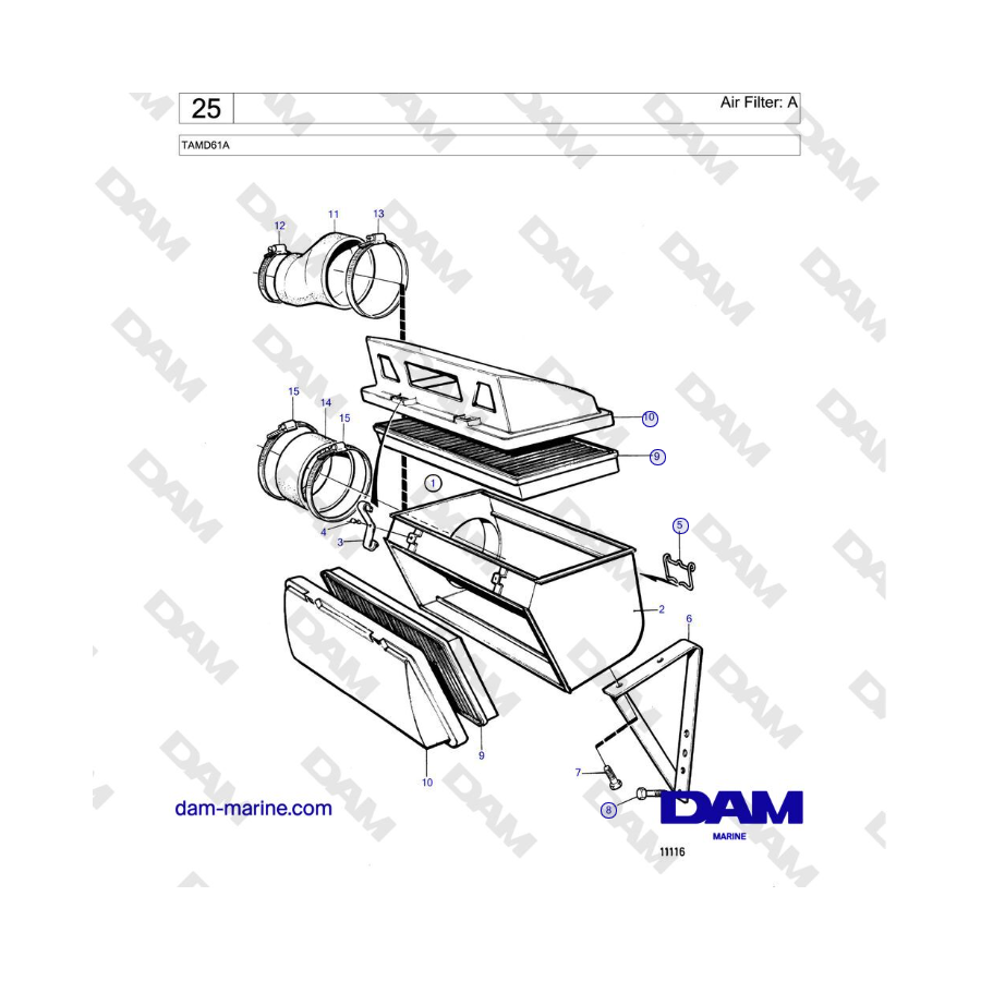 Volvo Penta TAMD61A - Air Filter: A