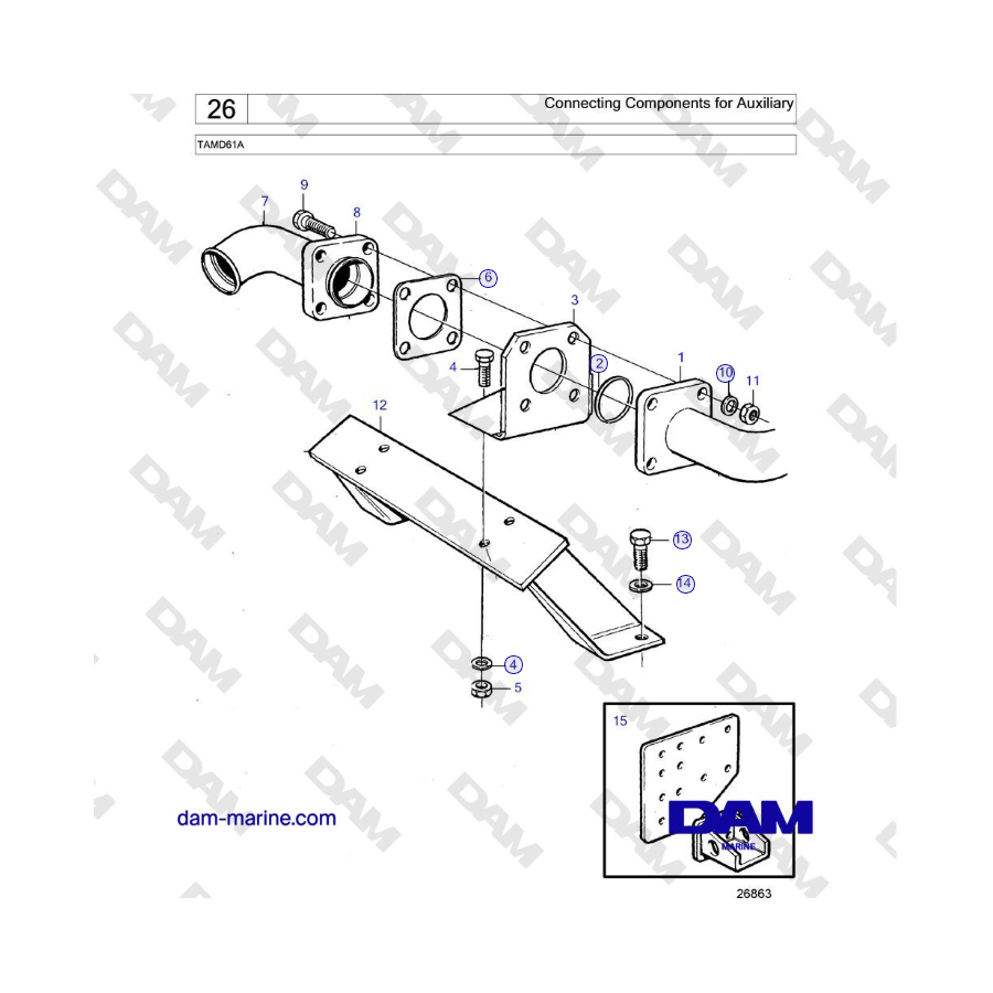 Volvo Penta TAMD61A - Componentes de conexión para auxiliares