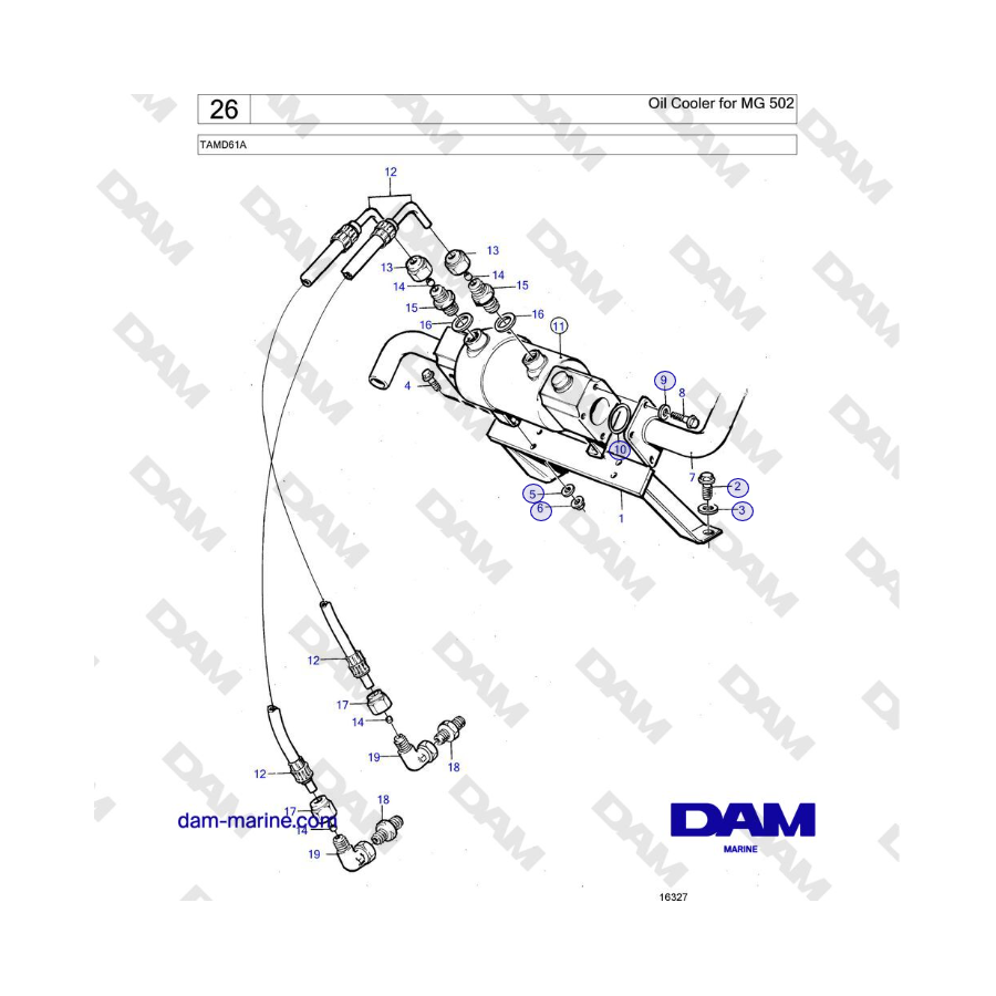 Volvo Penta TAMD61A - Oil Cooler for MG 502