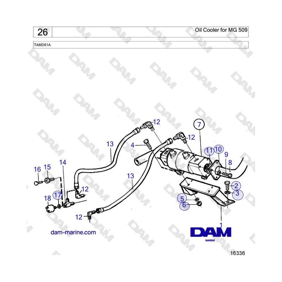 Volvo Penta TAMD61A - Enfriador de aceite para MG 509