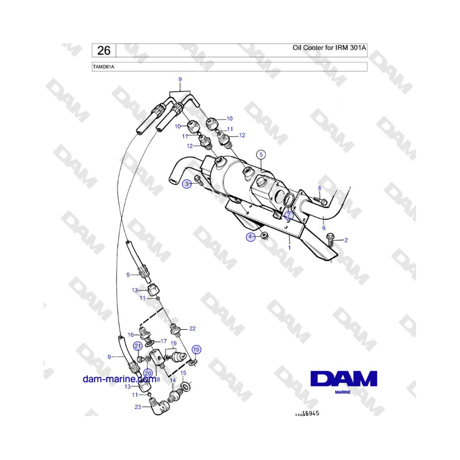 Volvo Penta TAMD61A - Enfriador de aceite para IRM 301A