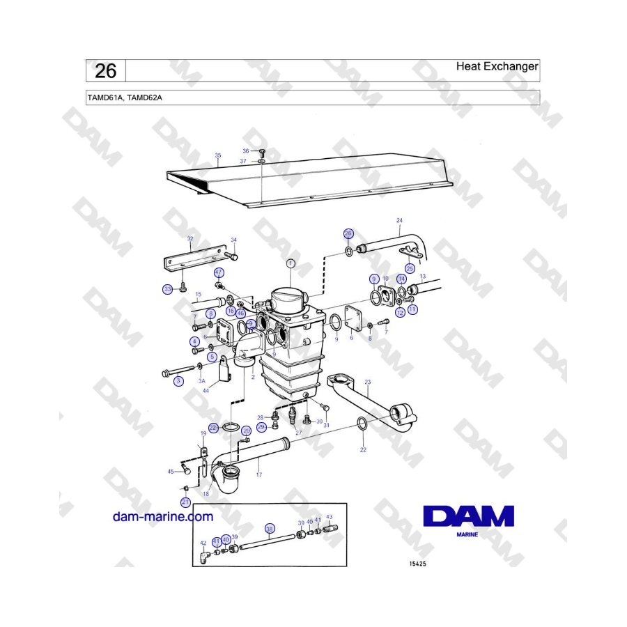 Volvo Penta TAMD61A, TAMD62A - Intercambiador de calor