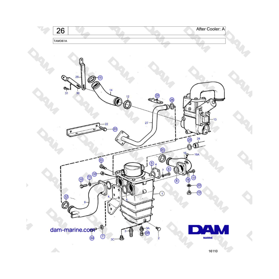 Volvo Penta TAMD61A - Postenfriador: A