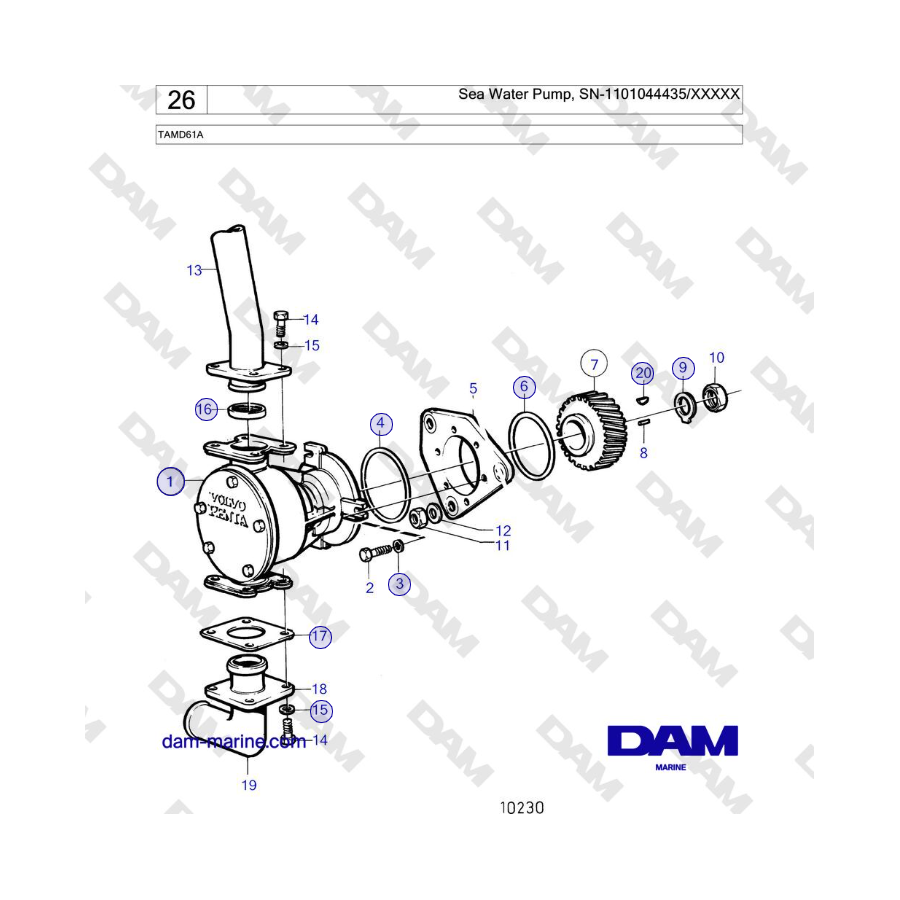 Volvo Penta TAMD61A - Sea Water Pump