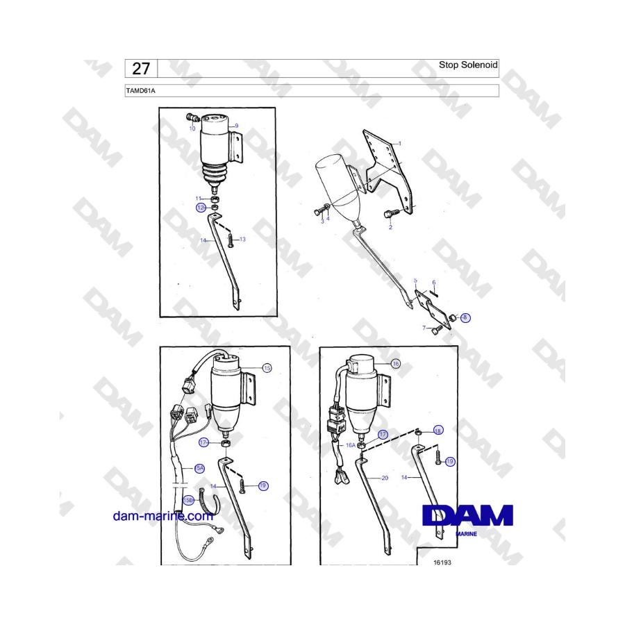 Volvo Penta TAMD61A - Solenoide de parada