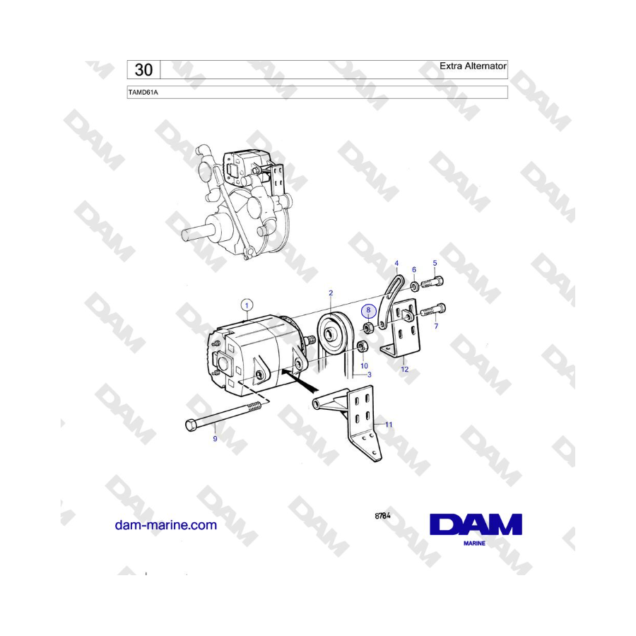 Volvo Penta TAMD61A - Alternador adicional 