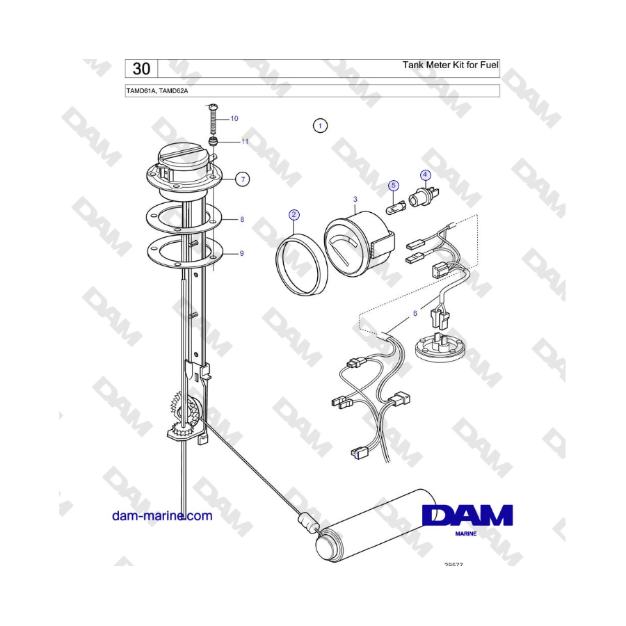 Volvo Penta TAMD61A, TAMD62A - Kit misuratore serbatoio carburante