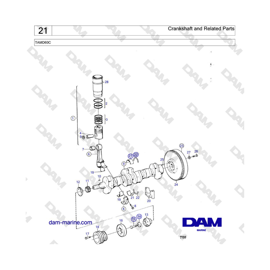 Volvo Penta TAMD60C - Albero motore e parti correlate