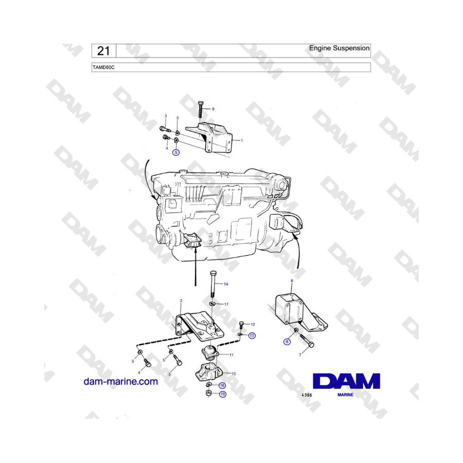 Volvo Penta TAMD60C - Sospensione motore 
