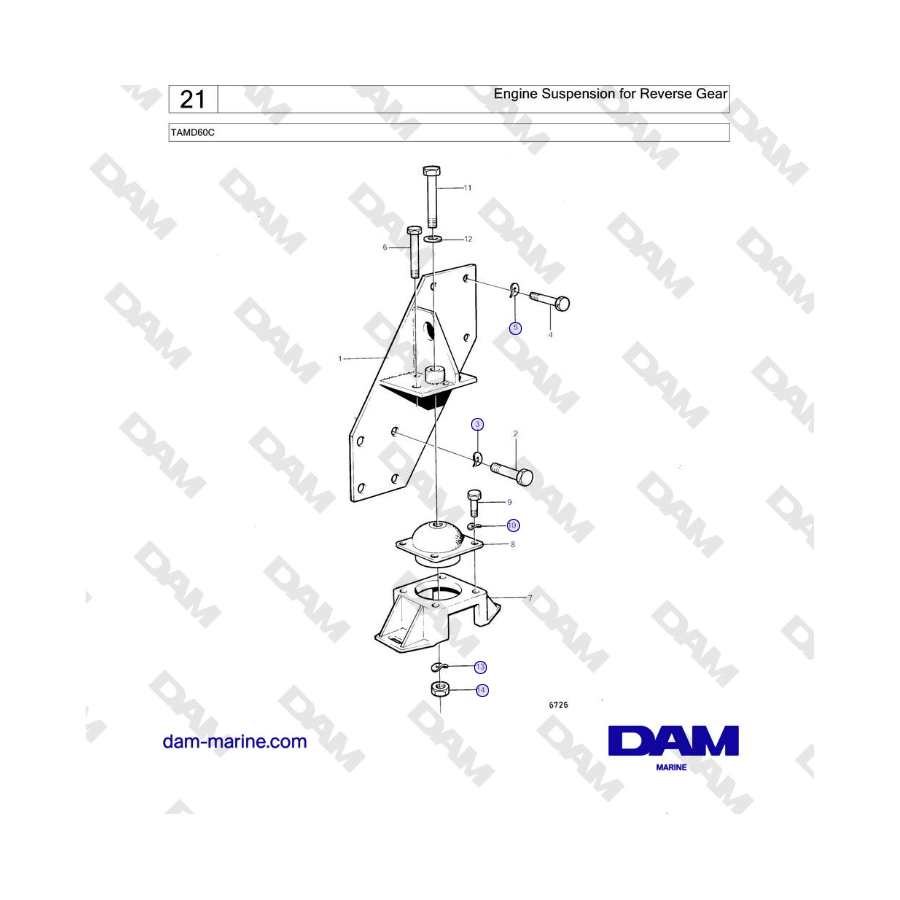 Volvo Penta TAMD60C - Engine Suspension for Reverse Gear