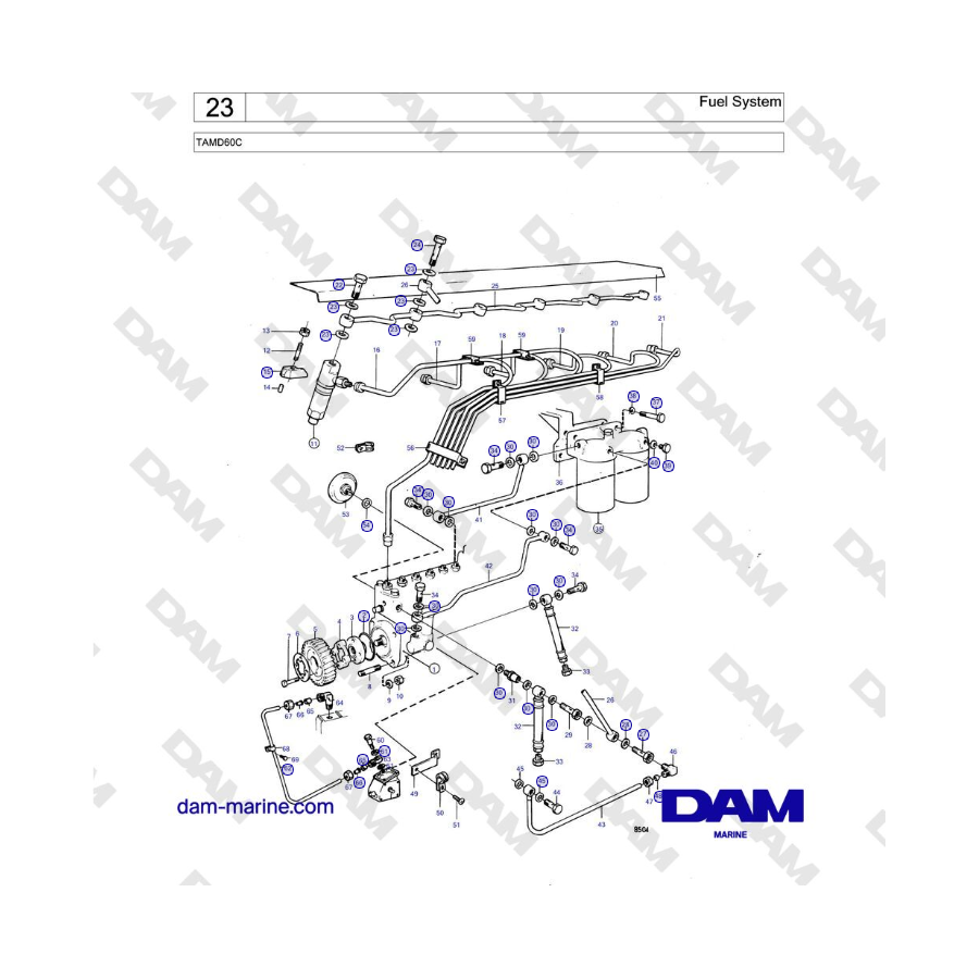 Volvo Penta TAMD60C - Sistema de combustible 
