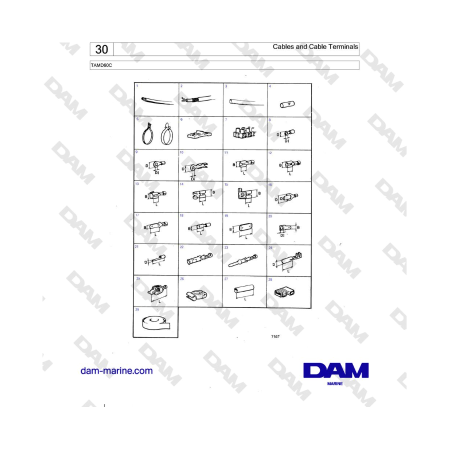 Volvo Penta TAMD60C - Cables y terminales de cable