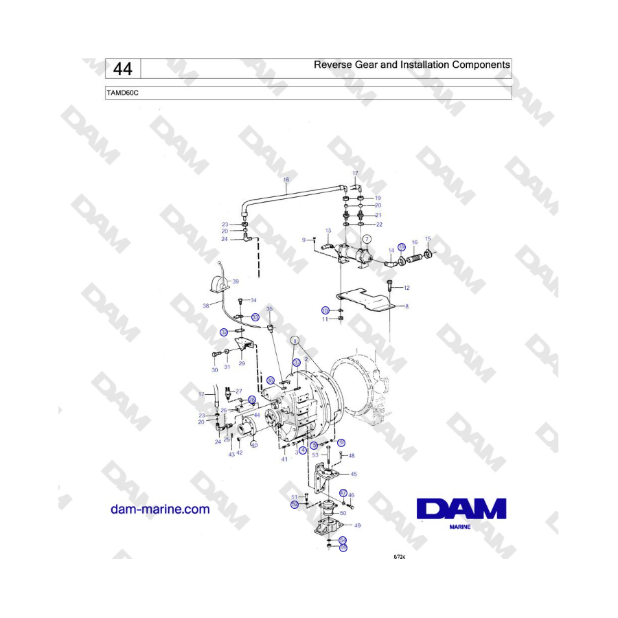 Volvo Penta TAMD60C - Reverse Gear and Installation Components 