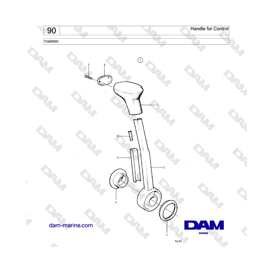 Volvo Penta TAMD60C - Manija de control 