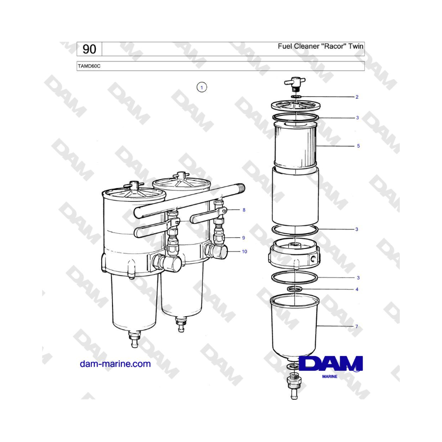 Volvo Penta TAMD60C - Fuel Cleaner ''Racor'' Twin 