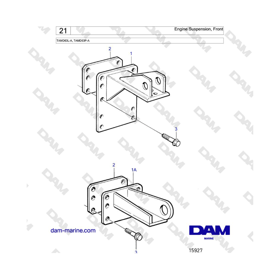 Volvo Penta TAMD63L-A, TAMD63P-A - Sospensione motore, anteriore