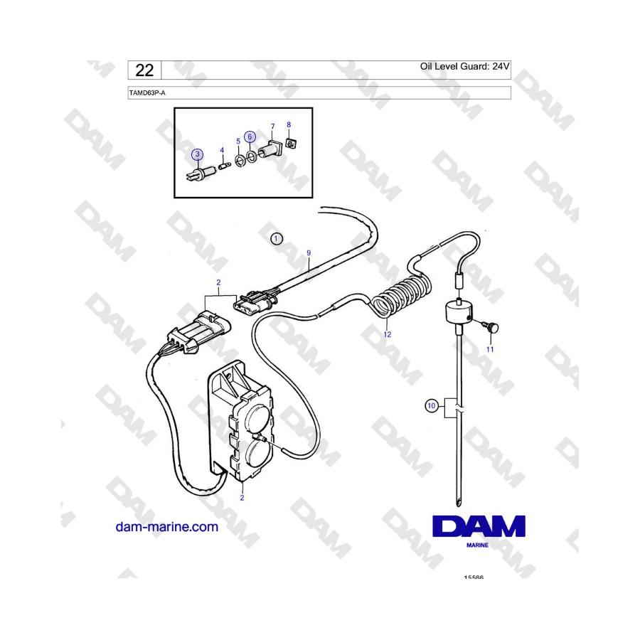 Volvo Penta TAMD63P-A - Protector de nivel de aceite: 24 V