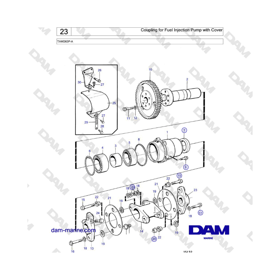 Volvo Penta TAMD63P-A - Coupling for Fuel Injection Pump with Cover 