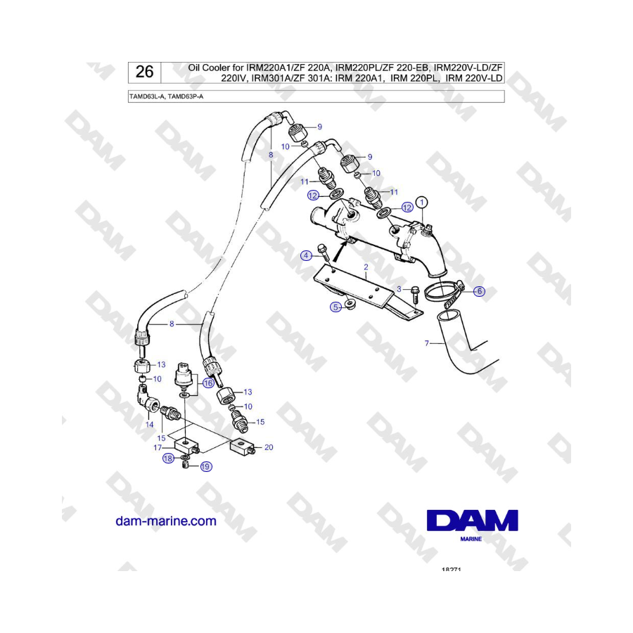 Volvo Penta TAMD63L-A, TAMD63P-A - Enfriador de aceite