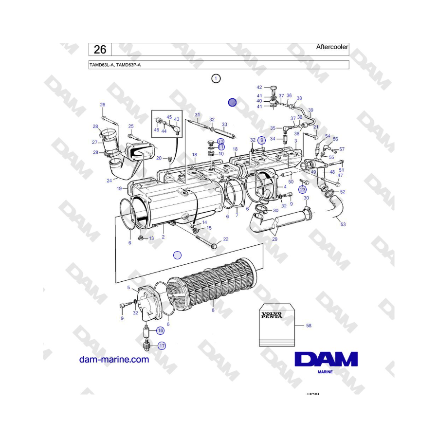 Volvo Penta TAMD63L-A, TAMD63P-A - Postrefrigeratore