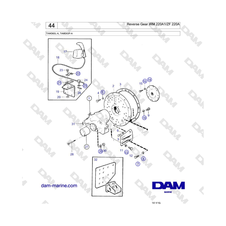 Volvo Penta TAMD63L-A, TAMD63P-A - Invertitore IRM 220A1/ ZF 220A