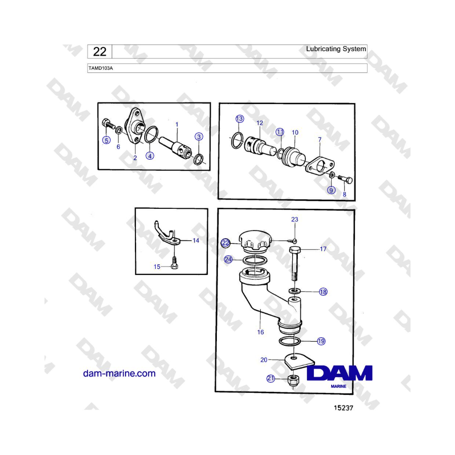 Volvo Penta TAMD103A - Sistema di lubrificazione