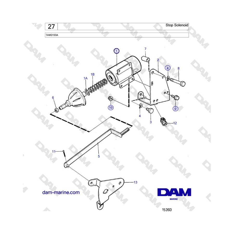 Volvo Penta TAMD103A - Solenoide de parada