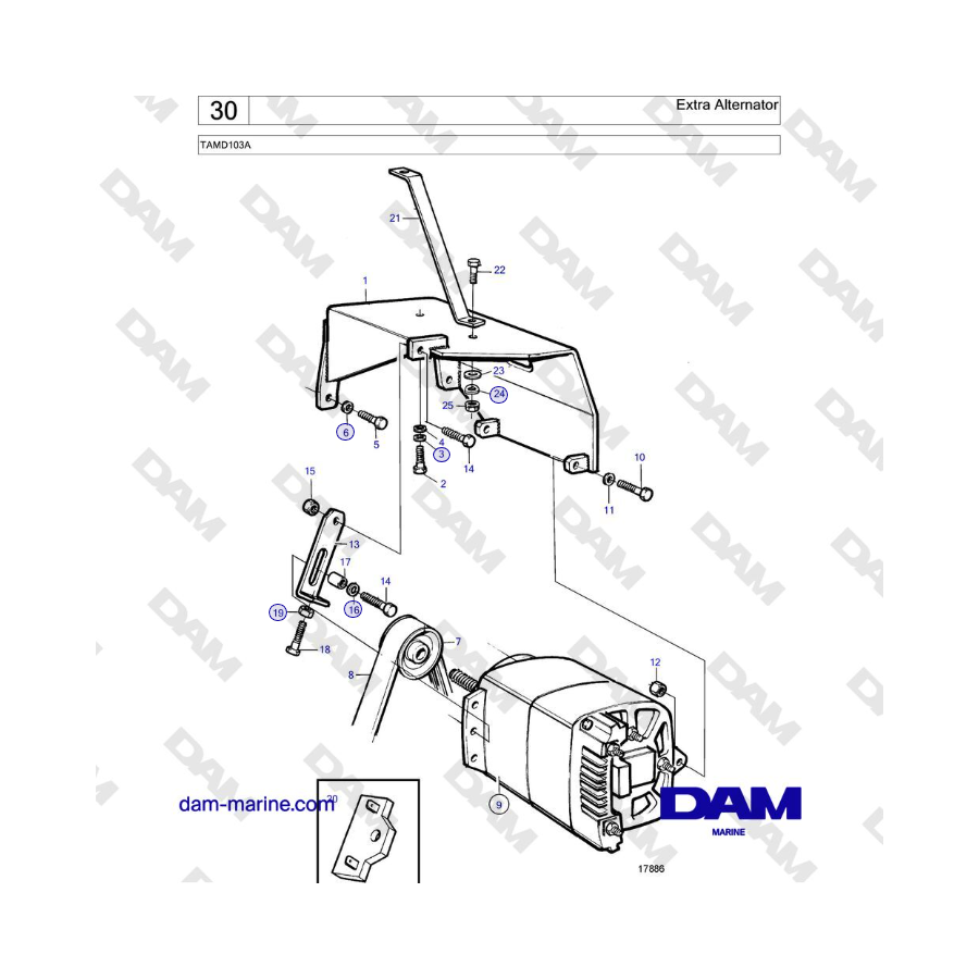 Volvo Penta TAMD103A - Alternador adicional