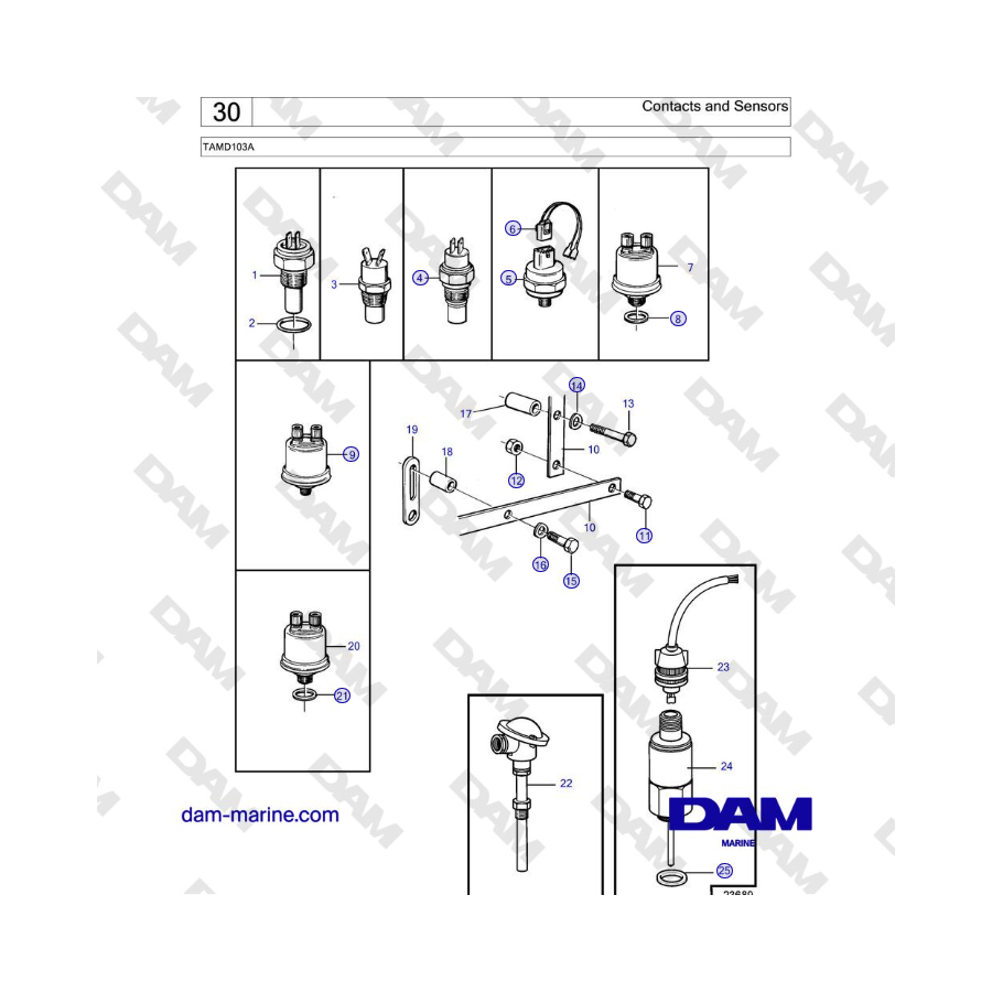 Volvo Penta TAMD103A - Contacts and Sensors