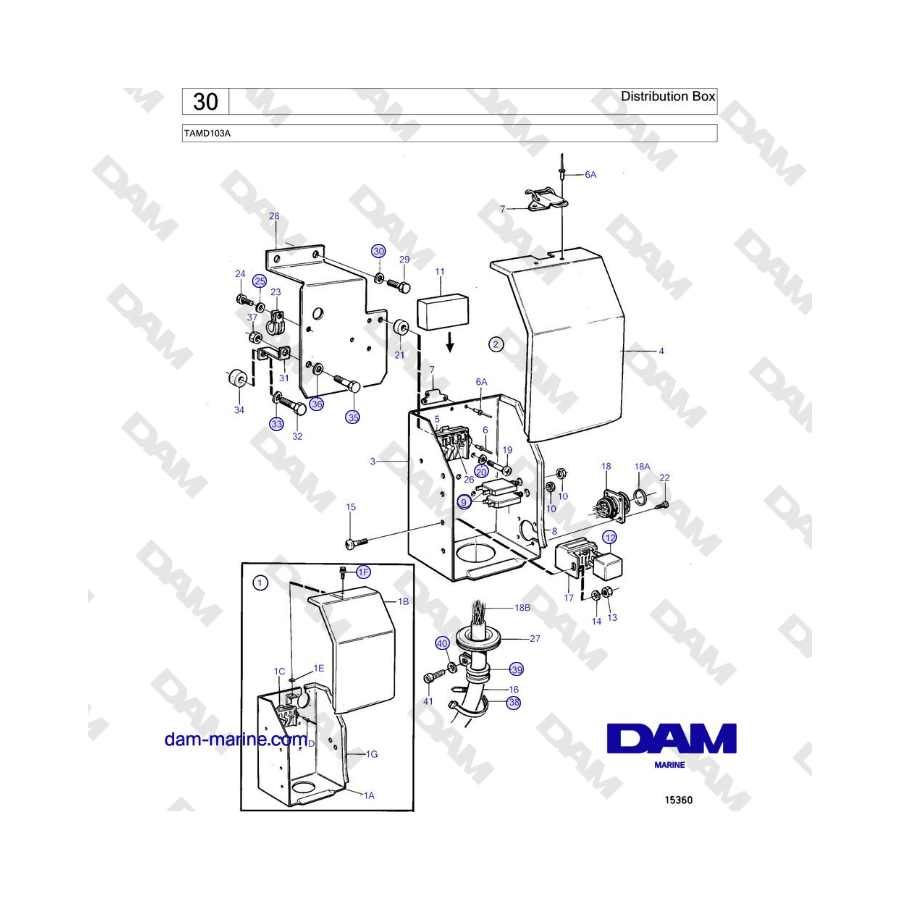 Volvo Penta TAMD103A - Caja de distribución 