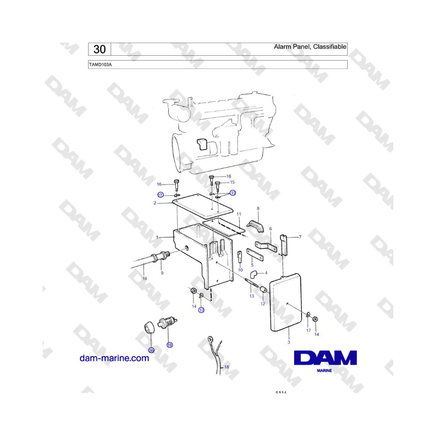Volvo Penta TAMD103A - Panel de alarma clasificable